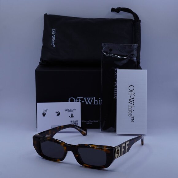 Off-White OERI124 FILLMORE 6007 Rectangle Sunglasses – Havana/Grey - Picture 4 of 10